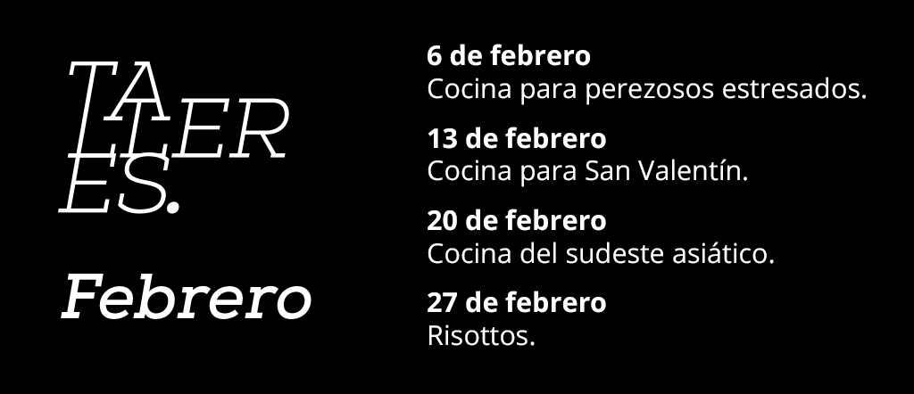 Plantilla calendario febrero talleres
