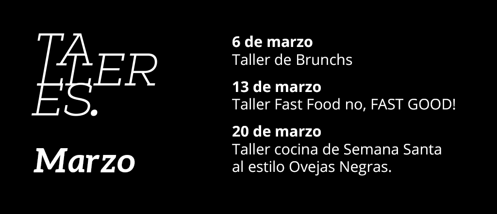 calendario talleres marzo